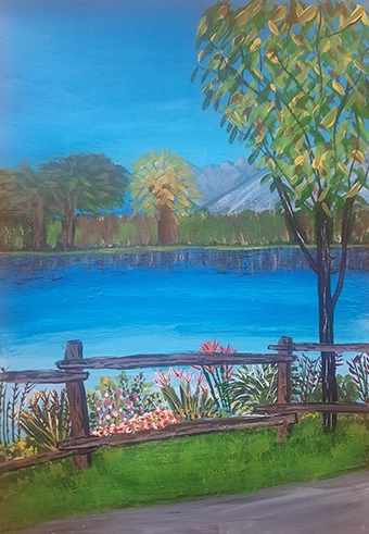 Lake through the fence